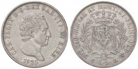 SAVOIA - Carlo Felice (1821-1831) - 5 Lire 1829 G Pag. 76; Mont. 68 AG
qSPL