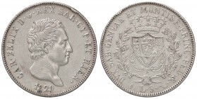 SAVOIA - Carlo Felice (1821-1831) - 5 Lire 1829 T Pag. 77; Mont. 67 AG Colpetto
BB/qSPL
