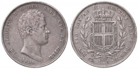 SAVOIA - Carlo Alberto (1831-1849) - 5 Lire 1831 G Pag. 229a; Mont. 105 RR AG Croce stretta Colpetti
qBB/BB