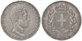 SAVOIA - Carlo Alberto (1831-1849) - 5 Lire 1842 T Pag. 252; Mont. 126 R AG Colpetto
qBB/BB+