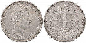 SAVOIA - Carlo Alberto (1831-1849) - 5 Lire 1844 G Pag. 255; Mont. 131 AG
qBB/BB