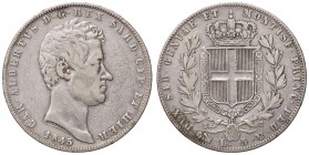 SAVOIA - Carlo Alberto (1831-1849) - 5 Lire 1845 G Pag. 257; Mont. 133 AG
qBB