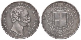 SAVOIA - Vittorio Emanuele II Re eletto (1859-1861) - Lira 1860 F Pag. 441a; Mont. 117 AG Mano con scettro e titolatura oltre la barba Colpetto
qBB