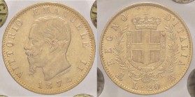 SAVOIA - Vittorio Emanuele II Re d'Italia (1861-1878) - 20 Lire 1874 M Pag. 470; Mont. 146 AU Sigillata Luca Larici
BB-SPL