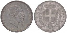 SAVOIA - Vittorio Emanuele II Re d'Italia (1861-1878) - 5 Lire 1865 N Pag. 486; Mont. 168 R AG Colpetto - Patina scura
BB+