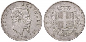 SAVOIA - Vittorio Emanuele II Re d'Italia (1861-1878) - 5 Lire 1870 M Pag. 490; Mont. 172 AG Colpetto
SPL