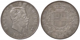 SAVOIA - Vittorio Emanuele II Re d'Italia (1861-1878) - 5 Lire 1872 M Pag. 494; Mont. 177 AG
BB-SPL