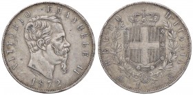 SAVOIA - Vittorio Emanuele II Re d'Italia (1861-1878) - 5 Lire 1872 M Pag. 494; Mont. 177 AG
BB+