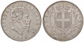 SAVOIA - Vittorio Emanuele II Re d'Italia (1861-1878) - 5 Lire 1876 R Pag. 501; Mont. 188 AG Lieve mancanza al bordo a ore 9 del R/
SPL+