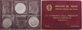 REPUBBLICA ITALIANA - Repubblica Italiana (monetazione in lire) (1946-2001) - Trittico 1988 - Università di Bologna Mont. 25 AG In confezione
FDC