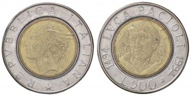 REPUBBLICA ITALIANA - Repubblica Italiana (monetazione in lire) (1946-2001) - 500 Lire 1994 NC AC Asse ruotato di 50°
SPL-FDC
