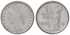 REPUBBLICA ITALIANA - Repubblica Italiana (monetazione in lire) (1946-2001) - 100 Lire 1991 NC AC Entrambi i 9 hanno il gambo curvo
FDC