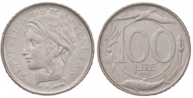 REPUBBLICA ITALIANA - Repubblica Italiana (monetazione in lire) (1946-2001) - 100 Lire 1993 Mont. 9 AC Conio leggero al D/
SPL
