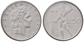 REPUBBLICA ITALIANA - Repubblica Italiana (monetazione in lire) (1946-2001) - 50 Lire 1978 NC AC Asse ruotato di 180°
qSPL