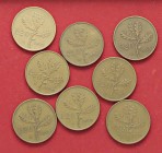 REPUBBLICA ITALIANA - Repubblica Italiana (monetazione in lire) (1946-2001) - 20 Lire 1959 Mont. 10 BT Lotto di 8 esemplari
med. BB