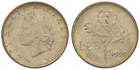 REPUBBLICA ITALIANA - Repubblica Italiana (monetazione in lire) (1946-2001) - 20 Lire 1990 Mont. 41 R BT Capelli lisci
FDC