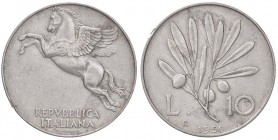 REPUBBLICA ITALIANA - Repubblica Italiana (monetazione in lire) (1946-2001) - 10 Lire 1950 Att. G5c R IT Legenda capovolta
BB+