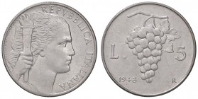 REPUBBLICA ITALIANA - Repubblica Italiana (monetazione in lire) (1946-2001) - 5 Lire 1948 Mont. 6 NC IT
FDC