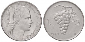 REPUBBLICA ITALIANA - Repubblica Italiana (monetazione in lire) (1946-2001) - 5 Lire 1949 Mont. 7 IT
FDC