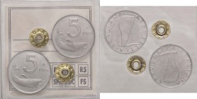 REPUBBLICA ITALIANA - Repubblica Italiana (monetazione in lire) (1946-2001) - 5 Lire 1989 Mont. 34 NC IT Timone rovesciato
FDC