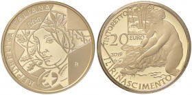 REPUBBLICA ITALIANA - Repubblica Italiana (monetazione in euro) (2002) - 20 Euro 2019 - Il Rinascimento AU In confezione
FS