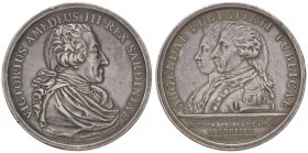 MEDAGLIE - SAVOIA - Vittorio Amedeo III (1773-1796) - Medaglia 1789 - Nozze di Vittorio Emanuele I e Maria Tersa RR AG Opus: Lavy Ø 45 Colpetto
BB-SP...