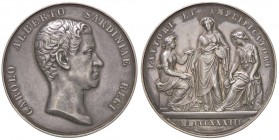 MEDAGLIE - SAVOIA - Carlo Alberto (1831-1849) - Medaglia 1833 AG Opus: Galeazzi Ø 46sul bordo: FRAVIGA RAFFi DISEGNO DI FIGURA AGOSTO 1854 Segni al R/...