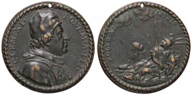 MEDAGLIE - PAPALI - Clemente XI (1700-1721) - Medaglia A. III Linc. 1612 AE Opus: Hamerani Ø 35Allude alla costanza del Pontefice in mezzo alla guerra...