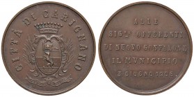 MEDAGLIE - CITTA' - Carignano - Medaglia 1906 - Nuovo gonfalone AE Opus: Thermignon Ø 41
BB-SPL