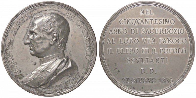 MEDAGLIE - CITTA' - Milano - Medaglia 1886 - Michele Mongeri - 50° Anniversario ...