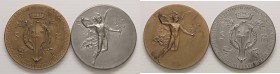 MEDAGLIE - CITTA' - Milano - Medaglia 1893 - 50° Anniversario Società di Belle Arti MB Opus: Pogliaghi Ø 60 Assieme a esemplare in AE - Lotto di 2 med...