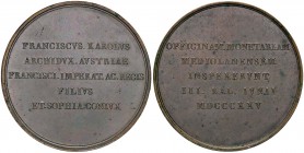 MEDAGLIE - CITTA' - Milano - Medaglia 1825 - Visita alla Zecca di Francesco Carlo AE Ø 40
bello SPL