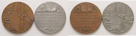 MEDAGLIE - CITTA' - Trieste - Medaglia 1898 - 50° anniversario dello Statuto Albertino MB Opus: Johnson Ø 60 Assieme a esemplare in AE - Lotto di 2 me...