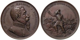 MEDAGLIE - PERSONAGGI - Alessandro La Marmora (1799-1855) - Medaglia 1886 - Per il 50° dell'istituzione del corpo dei Bersaglieri AE Opus: Speranza Ø ...