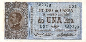 CARTAMONETA - BUONI DI CASSA - Vittorio Emanuele III (1900-1943) - Lira 18/08/1914 - Serie 1-40 Alfa 10; Lireuro 3A Dell'Ara/Righetti
qFDS