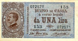 CARTAMONETA - BUONI DI CASSA - Vittorio Emanuele III (1900-1943) - Lira 21/09/1914 - Serie 41-160 Alfa 11; Lireuro 3B Dell'Ara/Righetti
qFDS