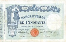 CARTAMONETA - BANCA d'ITALIA - Vittorio Emanuele III (1900-1943) - 50 Lire - Barbetti con matrice 02/05/1909 Alfa 119; Lireuro 3/7 RR Stringher/Accame...