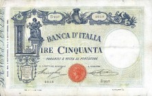 CARTAMONETA - BANCA d'ITALIA - Vittorio Emanuele III (1900-1943) - 50 Lire - Barbetti con matrice 02/09/1916 Alfa 132; Lireuro 3/18 R Stringher/Sacchi...