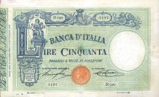 CARTAMONETA - BANCA d'ITALIA - Vittorio Emanuele III (1900-1943) - 50 Lire - Barbetti con matrice 29/06/1926 Alfa 162; Lireuro 3/48 Stringher/Sacchi R...