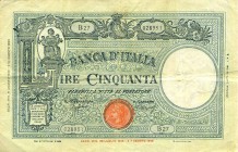 CARTAMONETA - BANCA d'ITALIA - Vittorio Emanuele III (1900-1943) - 50 Lire - Barbetti 11/08/1943 - B. I. Alfa 204; Lireuro 10A Azzolini/Urbini
qBB