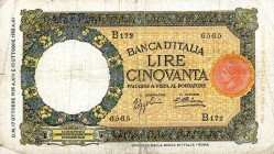 CARTAMONETA - BANCA d'ITALIA - Vittorio Emanuele III (1900-1943) - 50 Lire - Lupa 17/10/1936 - I° Tipo Alfa 233; Lireuro 6D Azzolini/Cima
qBB