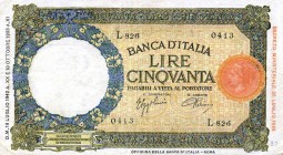 CARTAMONETA - BANCA d'ITALIA - Vittorio Emanuele III (1900-1943) - 50 Lire - Lupa 18/07/1942 - II° Tipo (biglietto più piccolo) Alfa 249; Lireuro 7C R...