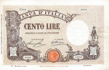 CARTAMONETA - BANCA d'ITALIA - Vittorio Emanuele III (1900-1943) - 100 Lire - Barbetti con matrice 07/05/1929 - Fascio Alfa 347; Lireuro 17H R Stringh...