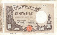 CARTAMONETA - BANCA d'ITALIA - Vittorio Emanuele III (1900-1943) - 100 Lire - Barbetti con matrice 12/07/1927 - Fascio Alfa 343; Lireuro 17D R Stringh...