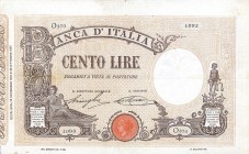 CARTAMONETA - BANCA d'ITALIA - Vittorio Emanuele III (1900-1943) - 100 Lire - Barbetti con matrice 16/11/1921 Alfa 313; Lireuro 15/41 Stringher/Sacchi...