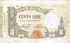 CARTAMONETA - BANCA d'ITALIA - Vittorio Emanuele III (1900-1943) - 100 Lire - Barbetti con matrice 24/04/1918 Alfa 299; Lireuro 15/27 Stringher/Sacchi...