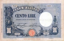 CARTAMONETA - BANCA d'ITALIA - Vittorio Emanuele III (1900-1943) - 100 Lire - Barbetti 12/02/1927 - Fascio tipo Azzurrino Alfa 356; Lireuro 18B R Stri...