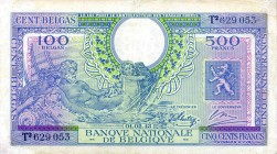 CARTAMONETA ESTERA - BELGIO - Leopoldo III (1934-1950) - 500 Franchi 01/02/1943 Lievi restauri
bel BB