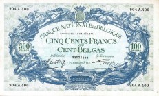 CARTAMONETA ESTERA - BELGIO - Leopoldo III (1934-1950) - 500 Franchi 13/08/1941 Pressato
bel BB