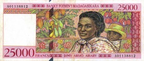 CARTAMONETA ESTERA - MADAGASCAR - Repubblica - 25.000 Franchi
BB-SPL